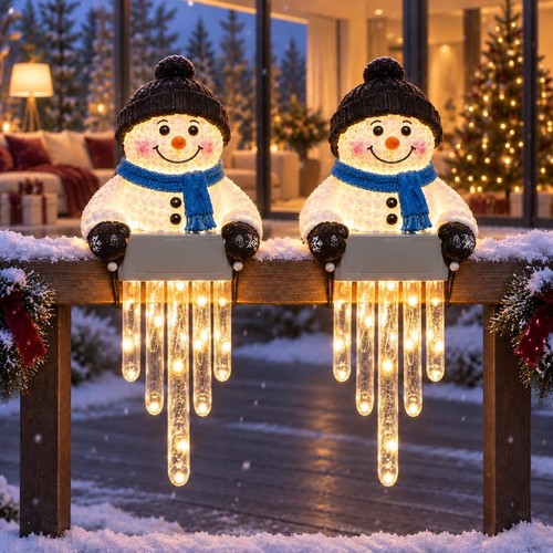 Winter glow snowman icicle - winter,