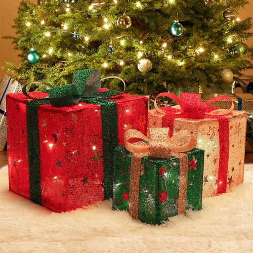 Set christmas lighted - christmas,