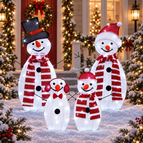 Piece snowman family outdoor - 4-piece,