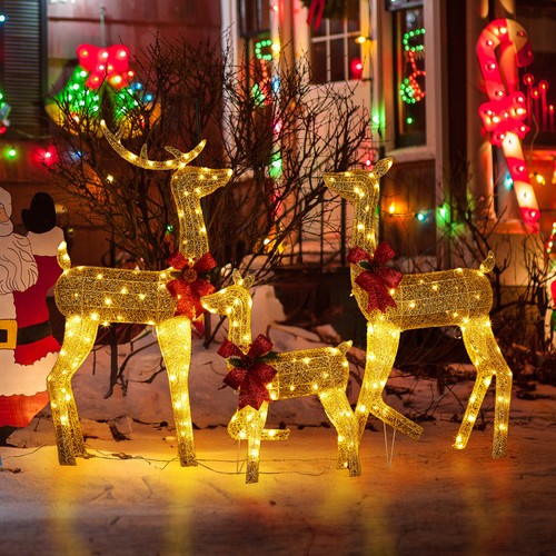 Christmas lighted reindeer - christmas,