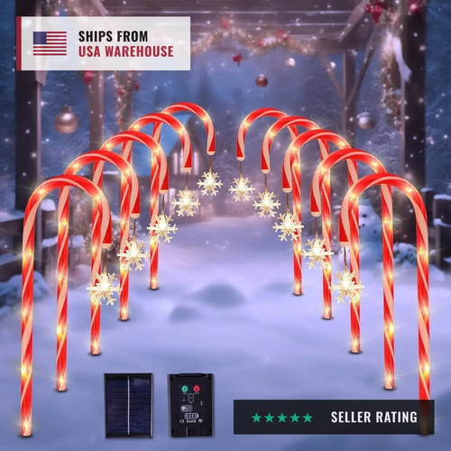 Pack solar candy cane - 10,