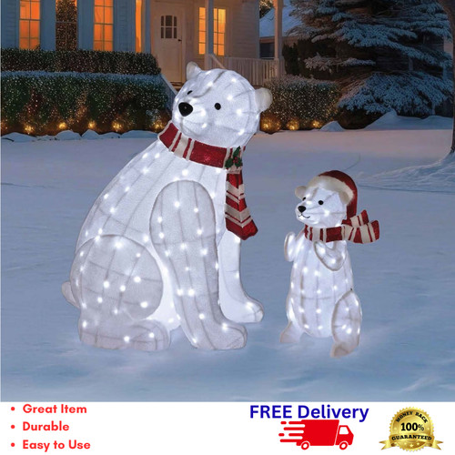 Lighted led polar bear - pc,