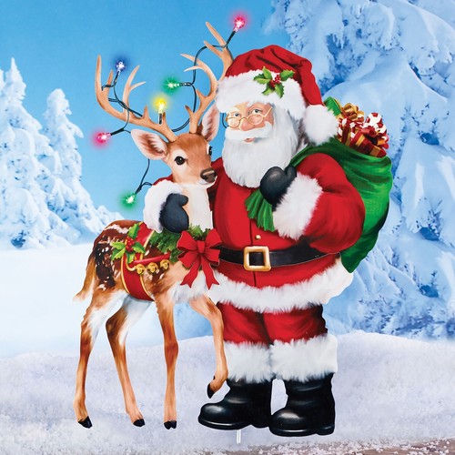 Lighted christmas santa - christmas,