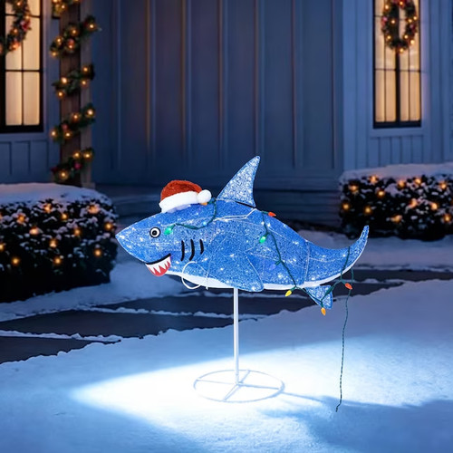 Led shark santa hat - santa,