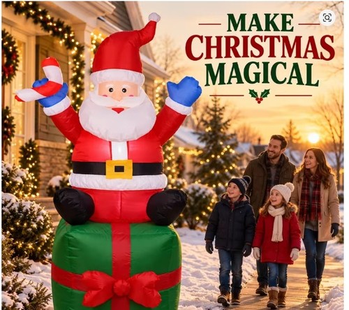 6ft christmas inflatable - 6ft, santa