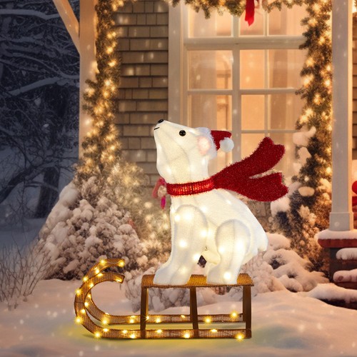 34in christmas sleigh polar - christmas,