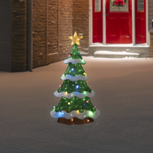 Lighted christmas tree outdoor - christmas,