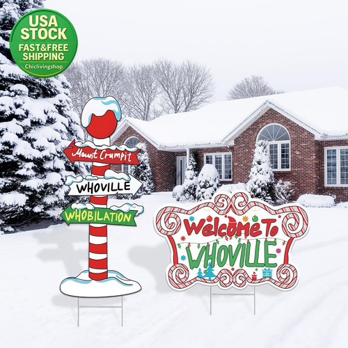 2pcs grinch christmas yard - grinch,