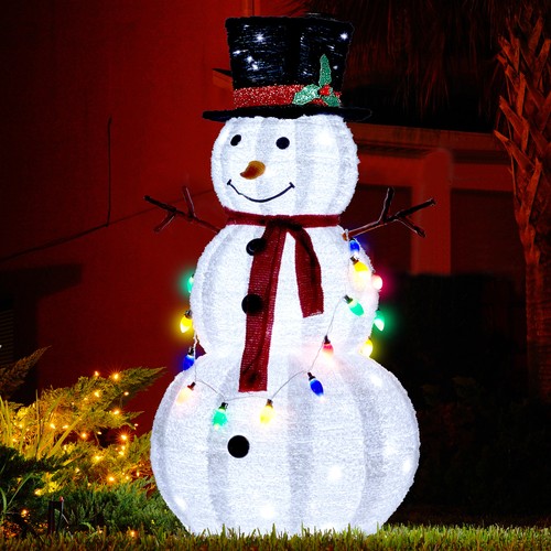 4ft christmas snowman with led - 4ft,