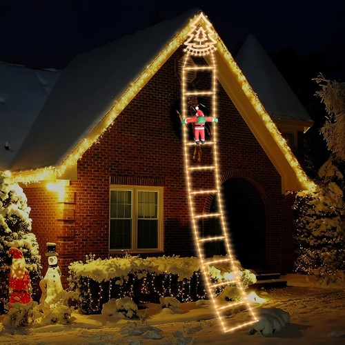 Santa ladder lights 8ft - santa,