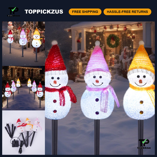 Solar snowman pathway lights - solar,