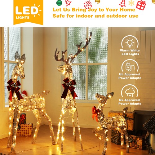 Lighted christmas decor deer - christmas,