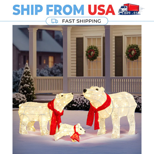 Lighted polar bear - lighted, family