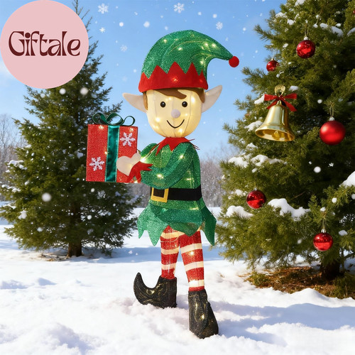 Lighted christmas elf outdoor - lighted,