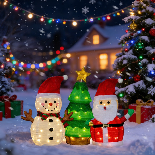 3pcs christmas santa snowman - 3pcs,