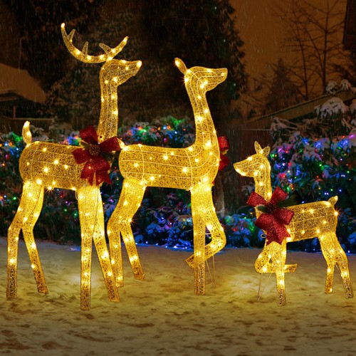 Christmas lighted reindeer - christmas,