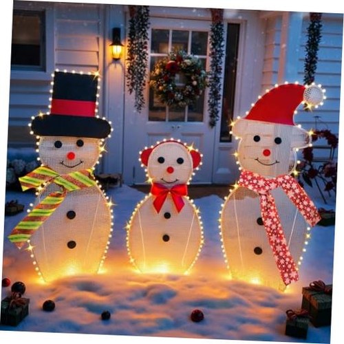 Piece lighted snowman - 3-piece,