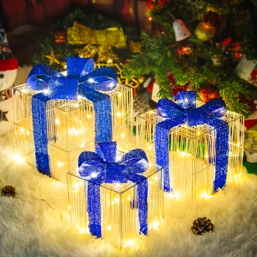 Set christmas lighted - christmas,