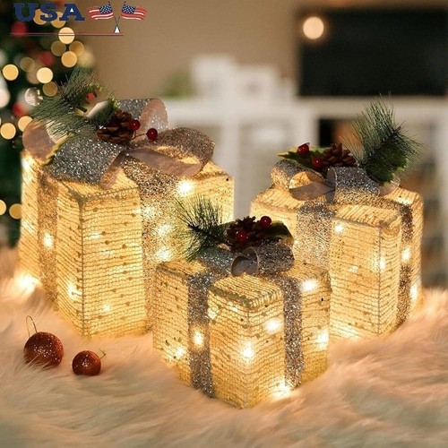 Christmas lighted gift boxes - christmas,