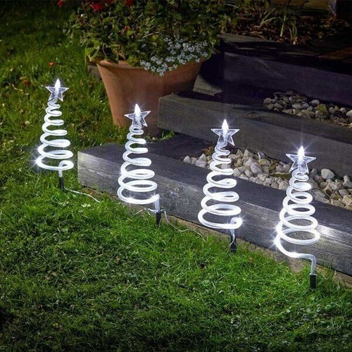 Christmas garden tree lights - garden,